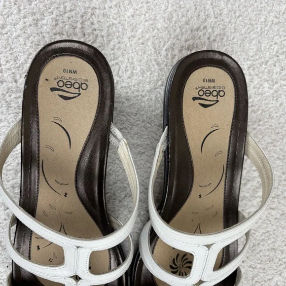 Abeo White and Brown Women's Sandals - Picture 6 of 15